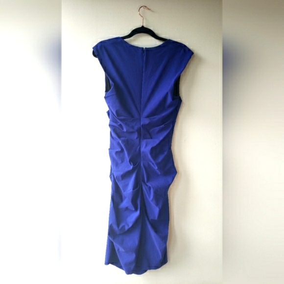 Cobalt Blue Snug Ruched Le Chateau Bodycon Shaping Dress - Picture 8 of 11